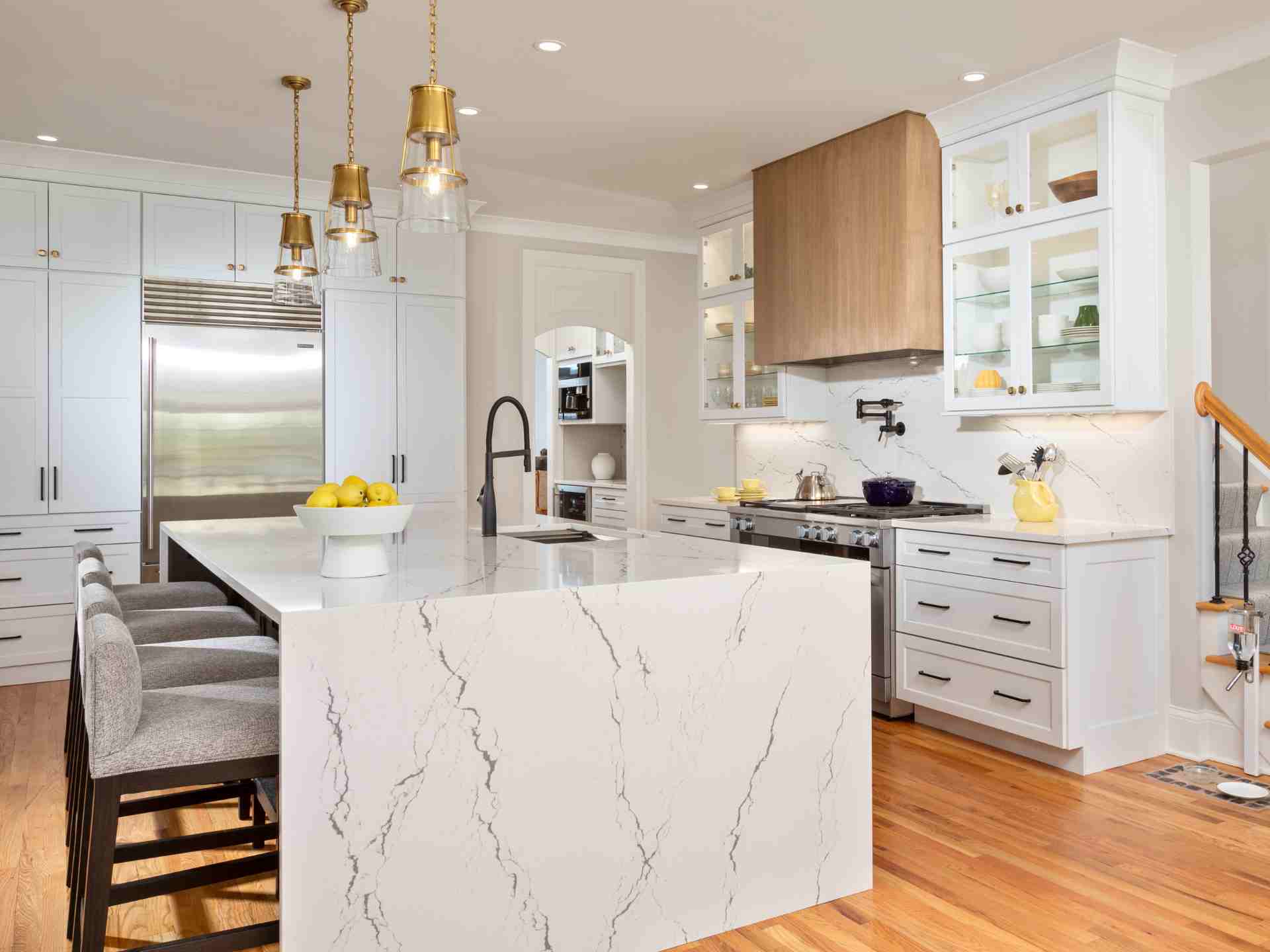 KBW H Waterfall Island Waterfall Kitchen Island
